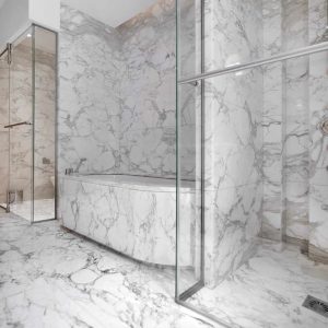 Calacatta Carrara marble bathroom